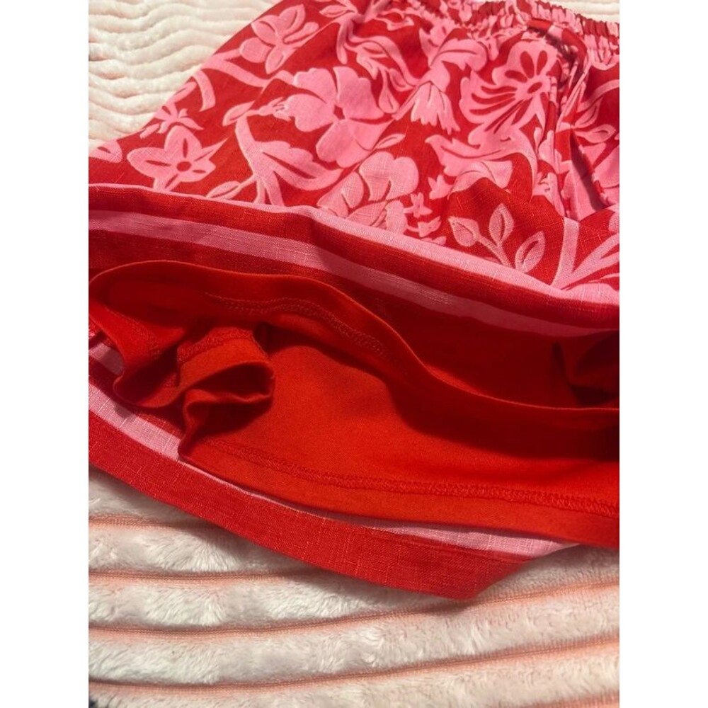 Francesca’s Pink & Red Floral Drawstring Shorts - Picture 6 of 6